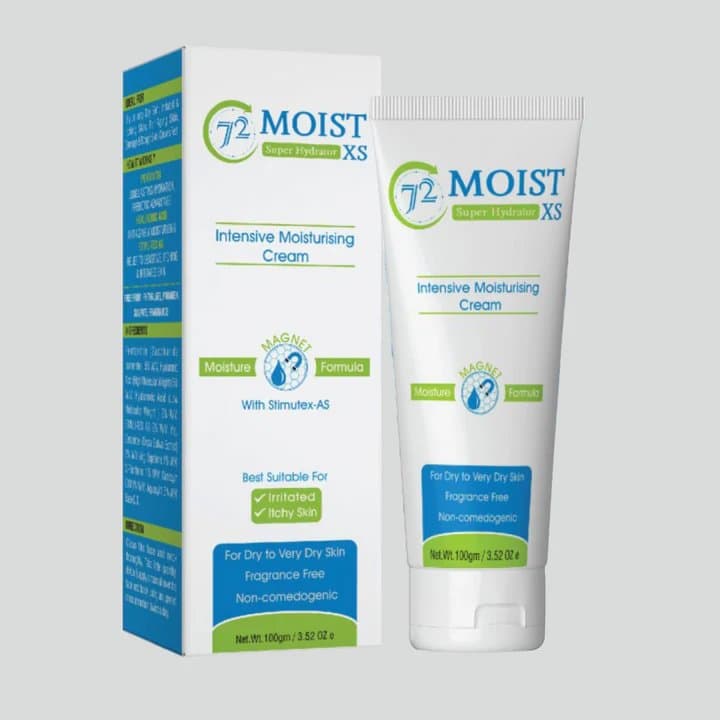 72 Moist XS Super Hydrator Intensive Moisturising Cream 100g tube and box