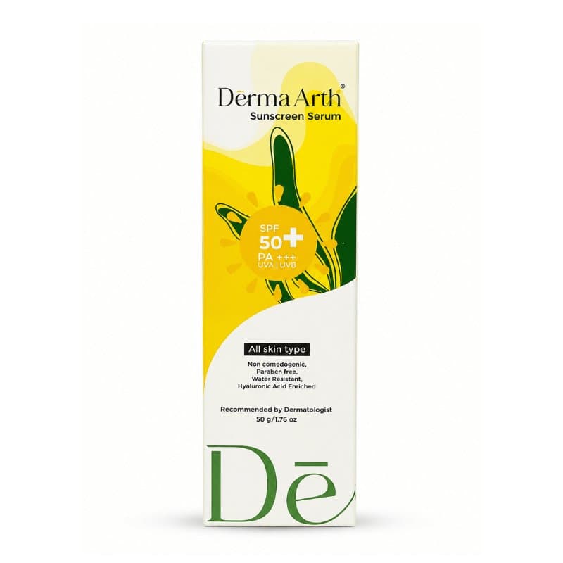 Derma Arth Sunscreen Serum SPF 50+ PA+++ 50g box, front