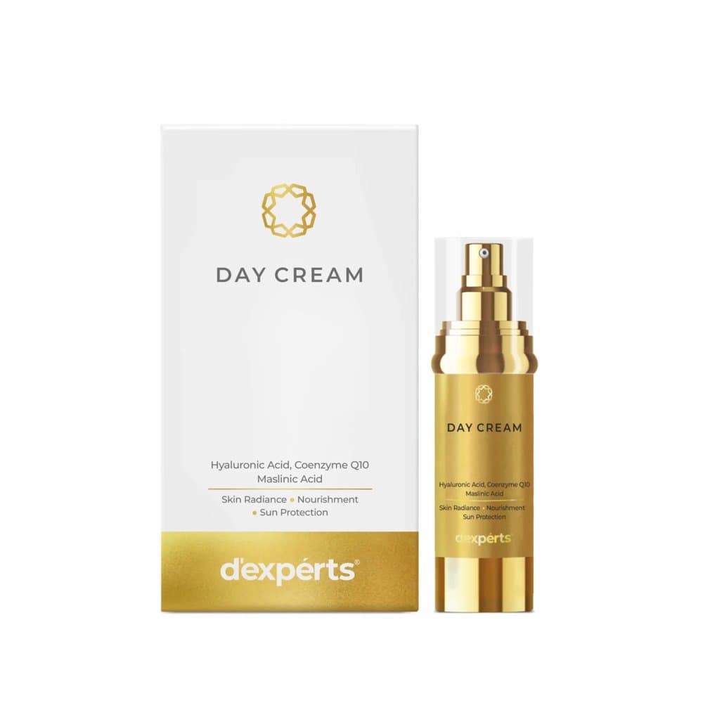 D'experts Day Cream 30g pump bottle and carton
