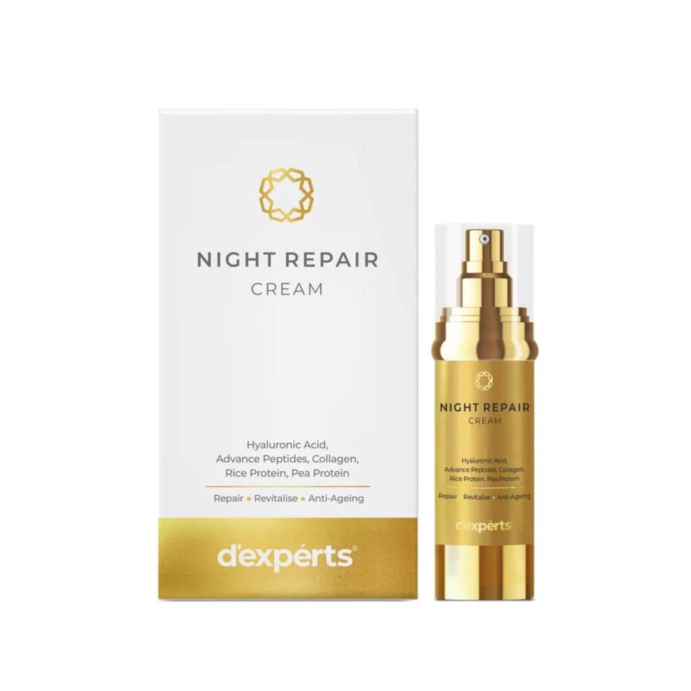 D'experts Night Repair Cream 30g pump bottle and carton