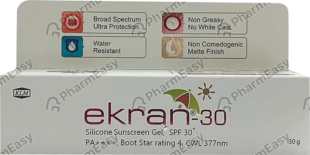 Ekran-30 Silicone Sunscreen Gel SPF 30+ 30g carton