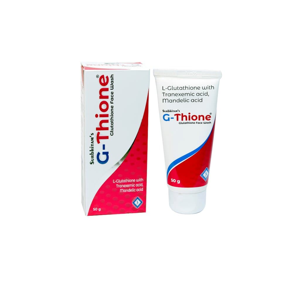 Surbhitam's G-Thione Glutathione Face Wash 50g tube and carton