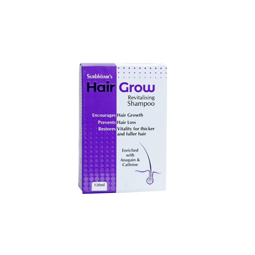 Surbhitam's Hair Grow Revitalising Shampoo 120ml purple carton