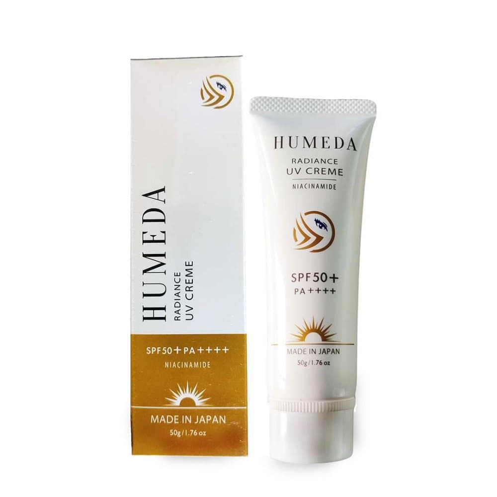 Humeda Radiance UV Creme SPF 50+ PA++++ 50g tube and carton
