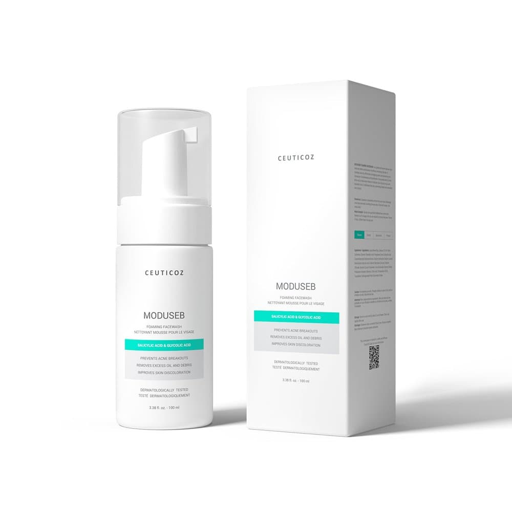Ceuticoz Moduseb Foaming Facewash 100ml foam pump bottle with its box