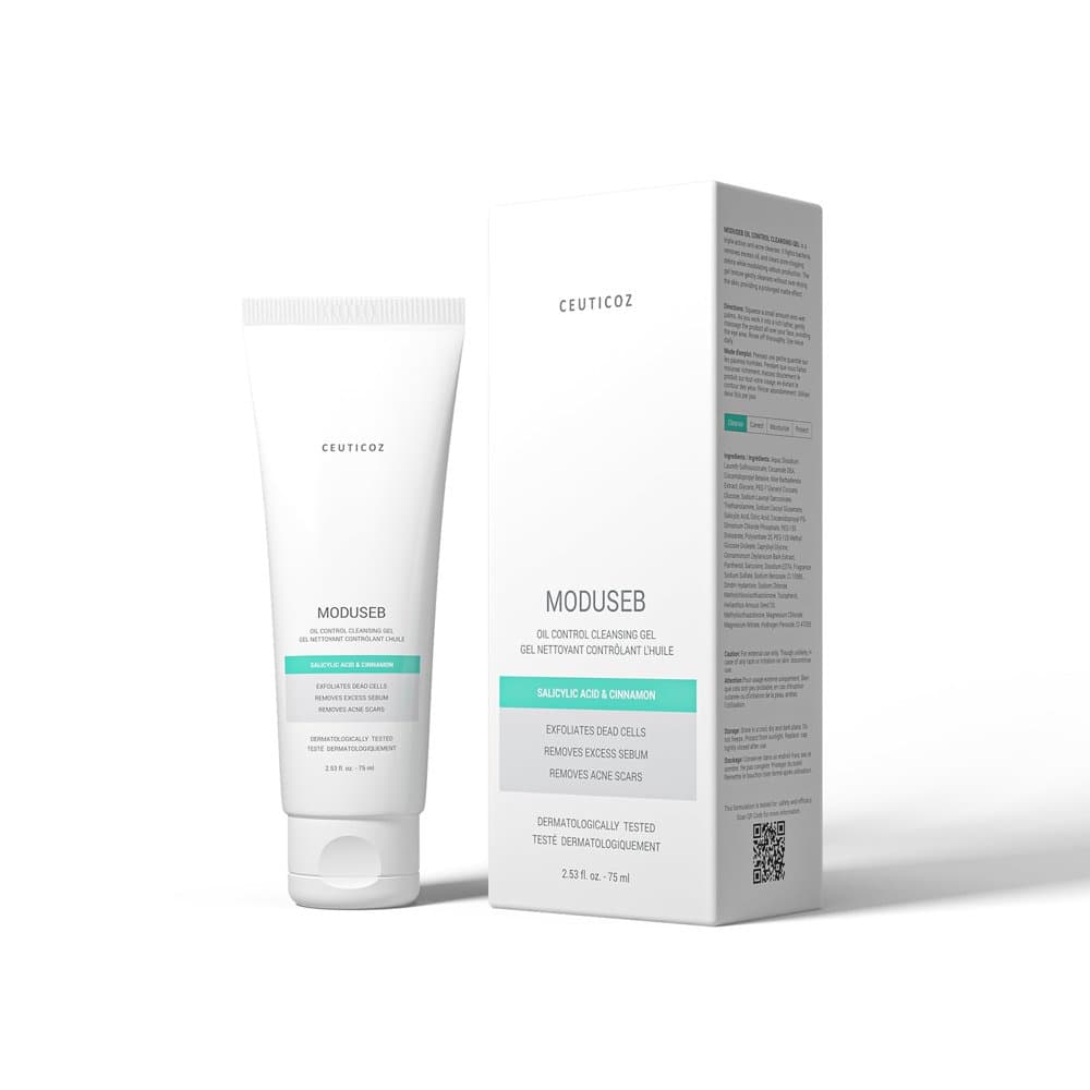 Ceuticoz Moduseb Oil Control Cleansing Gel 75ml tube with its box