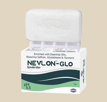 Nevlon-Glo Syndet Bar pH 5.5 75g carton with bar