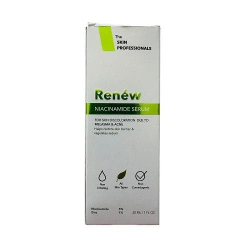 Renew Niacinamide Serum 30ml carton by The Skin Professionals