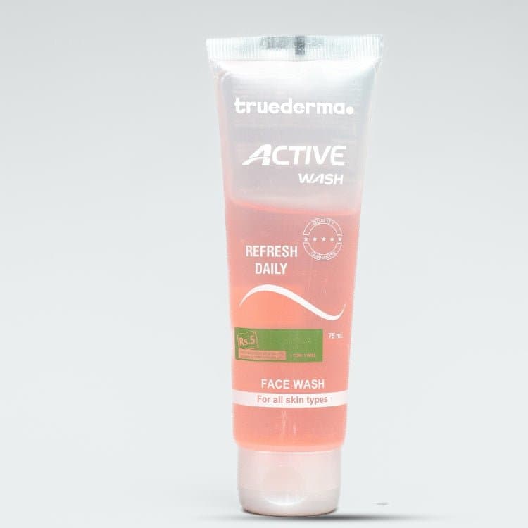 True Derma Active Wash Refresh Daily face wash 75ml tube