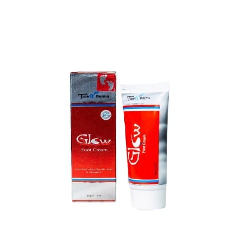 True Derma Glow Foot Cream 60g tube and carton