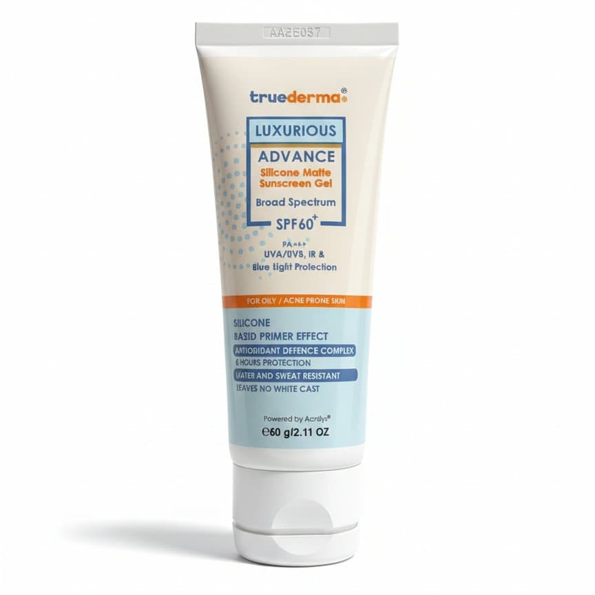 True Derma Luxurious Advance silicone matte sunscreen gel SPF 60+ 60g tube