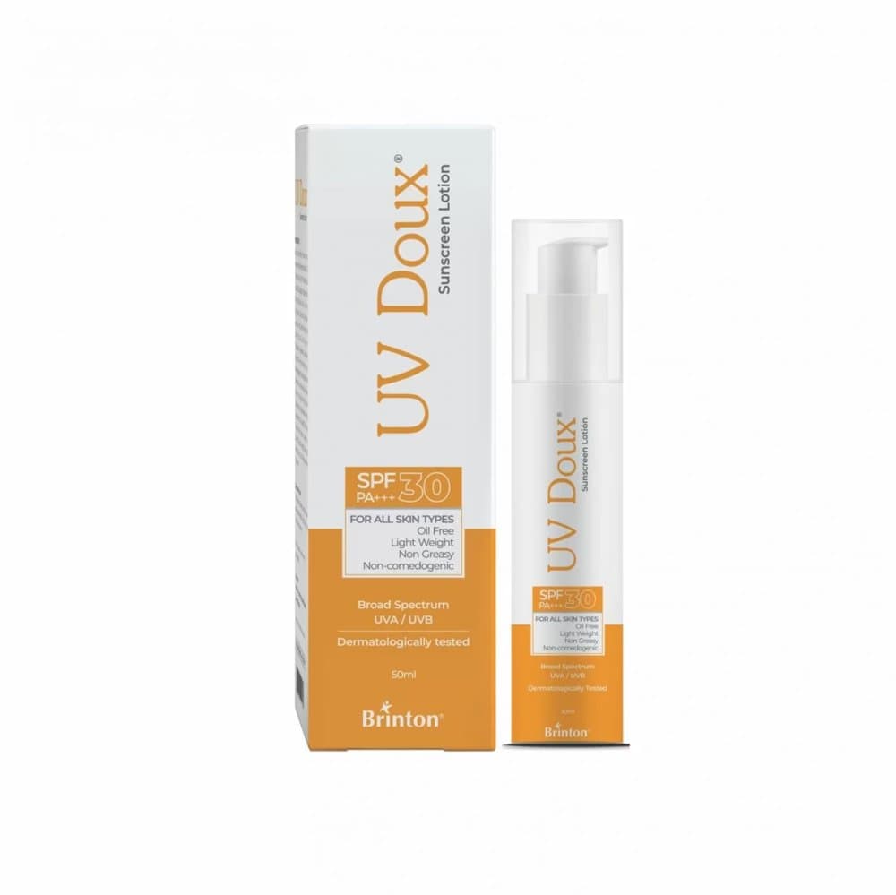 UV Doux Sunscreen Lotion SPF 30 PA+++ 50ml pump bottle and carton