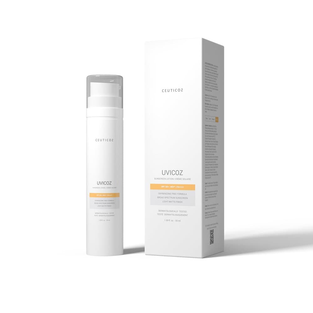 Ceuticoz Uvicoz Sunscreen Lotion SPF 50+ PA++++ 50ml pump bottle with its box