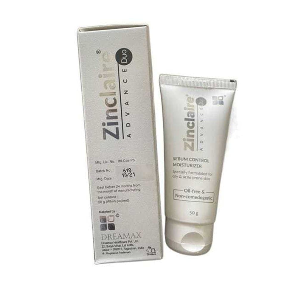 Zinclaire Advance Duo Sebum Control Moisturizer 50g tube and carton by Dreamax
