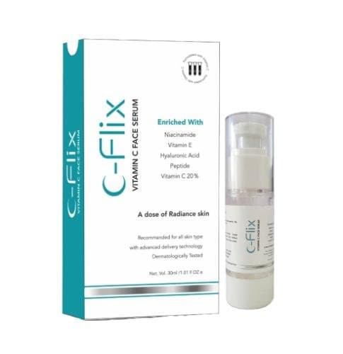 C-Flix Vitamin C Face Serum 30ml pump bottle with carton