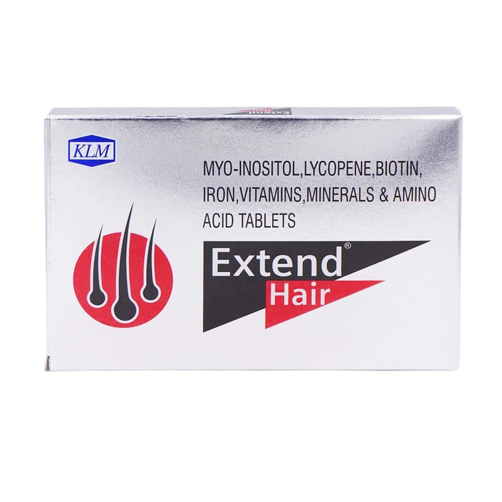 Extend Hair tablets carton, strip of 10