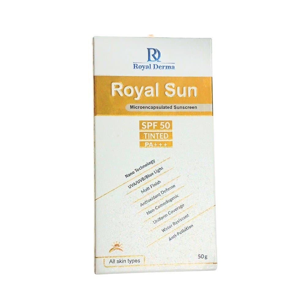 Royal Derma Royal Sun SPF 50 PA+++ Tinted Sunscreen 50g box
