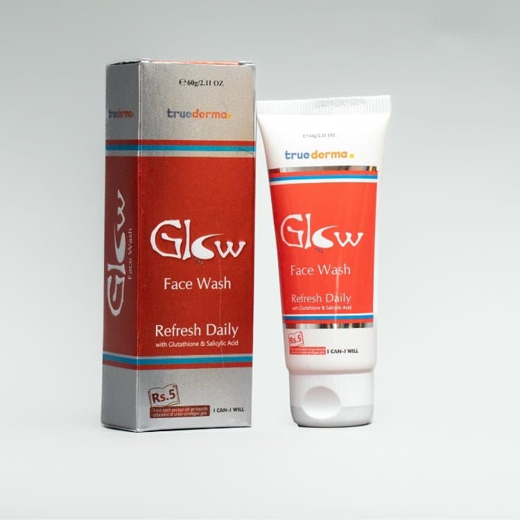 True Derma Glow Face Wash with glutathione and salicylic acid 60g tube and carton